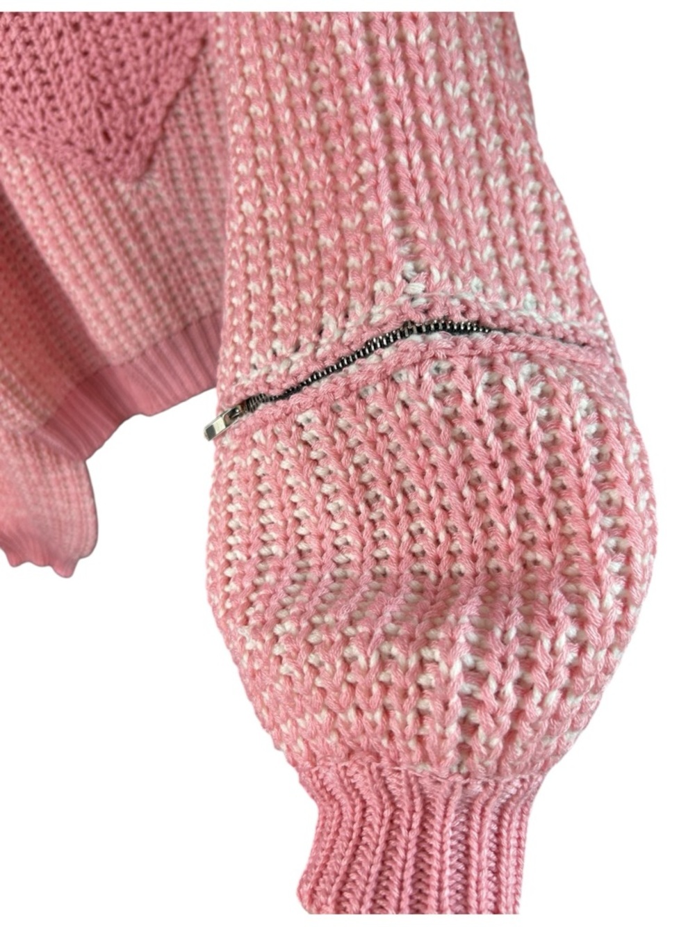 POL Pink Chunky Heart Crewneck Sweater Oversized Large - Picture 4 of 7